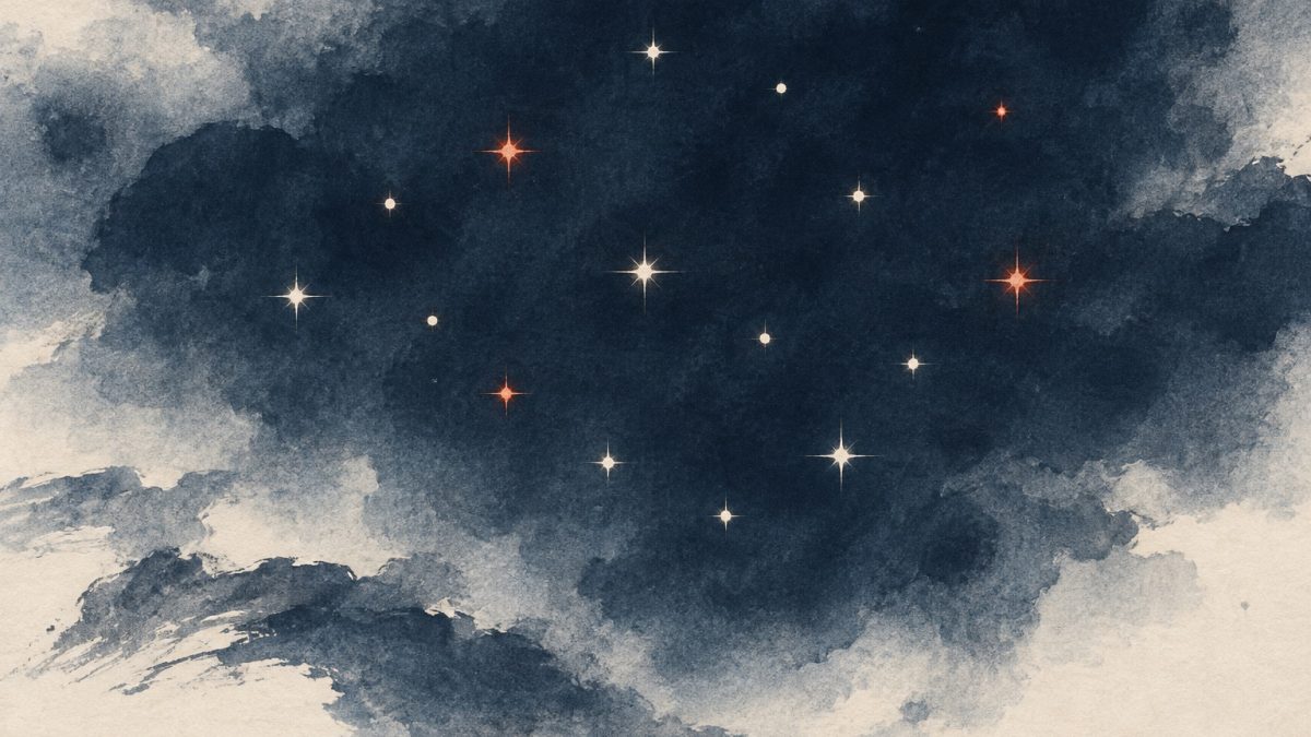 夜空に散らばる十五の星の、神殺をイメージした挿絵