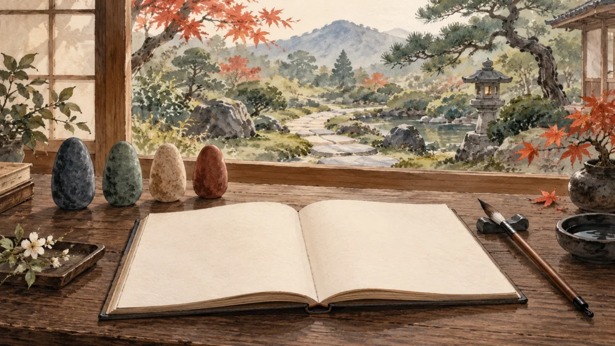命式の見方を一例で練習：日干から大運まで読む順番をテーマにした水彩イラスト